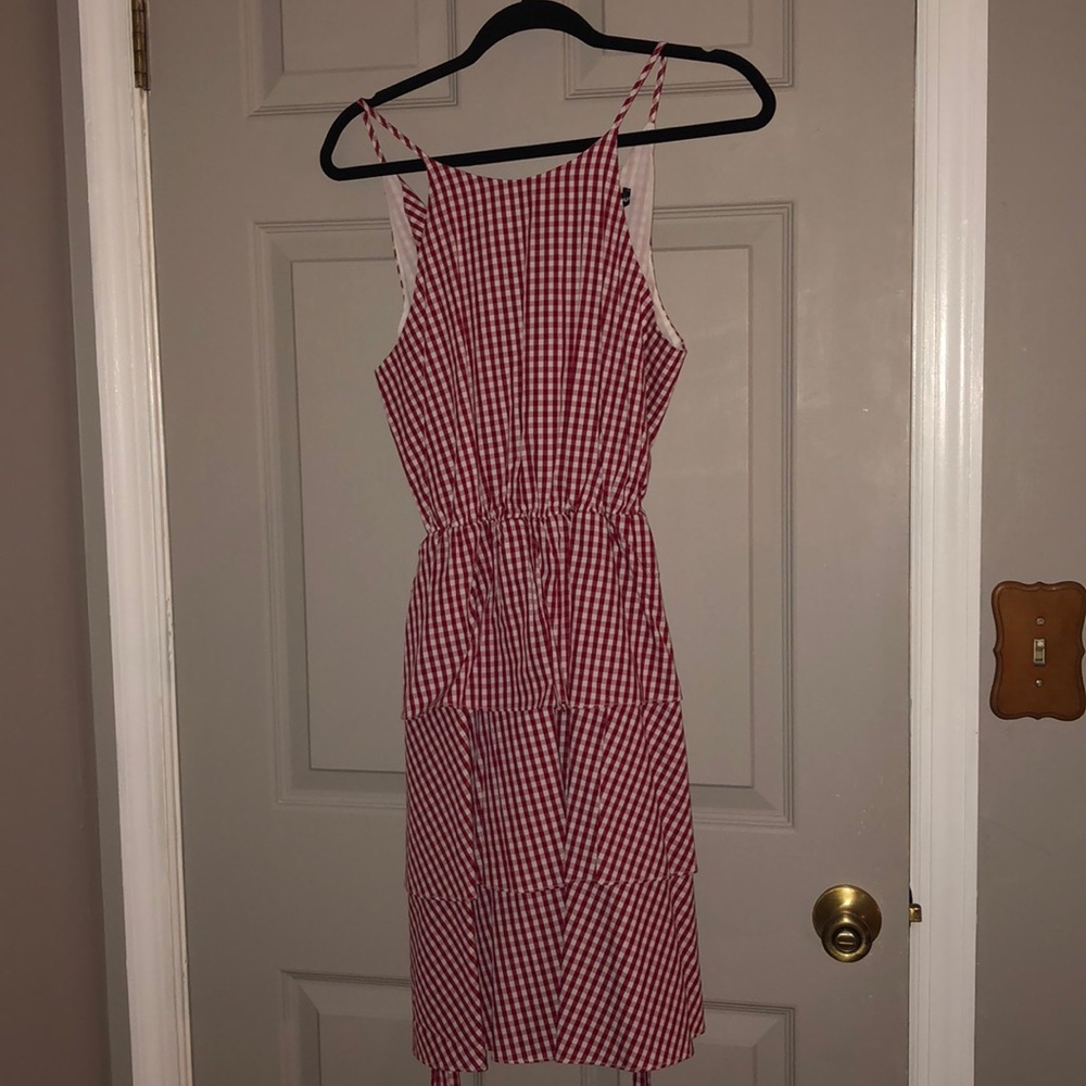 Aqua plaid dress